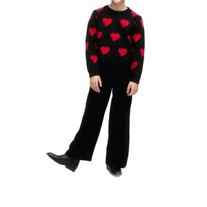 NEW COMPANIA FANTASTICA small heart knit sweater jumper in black